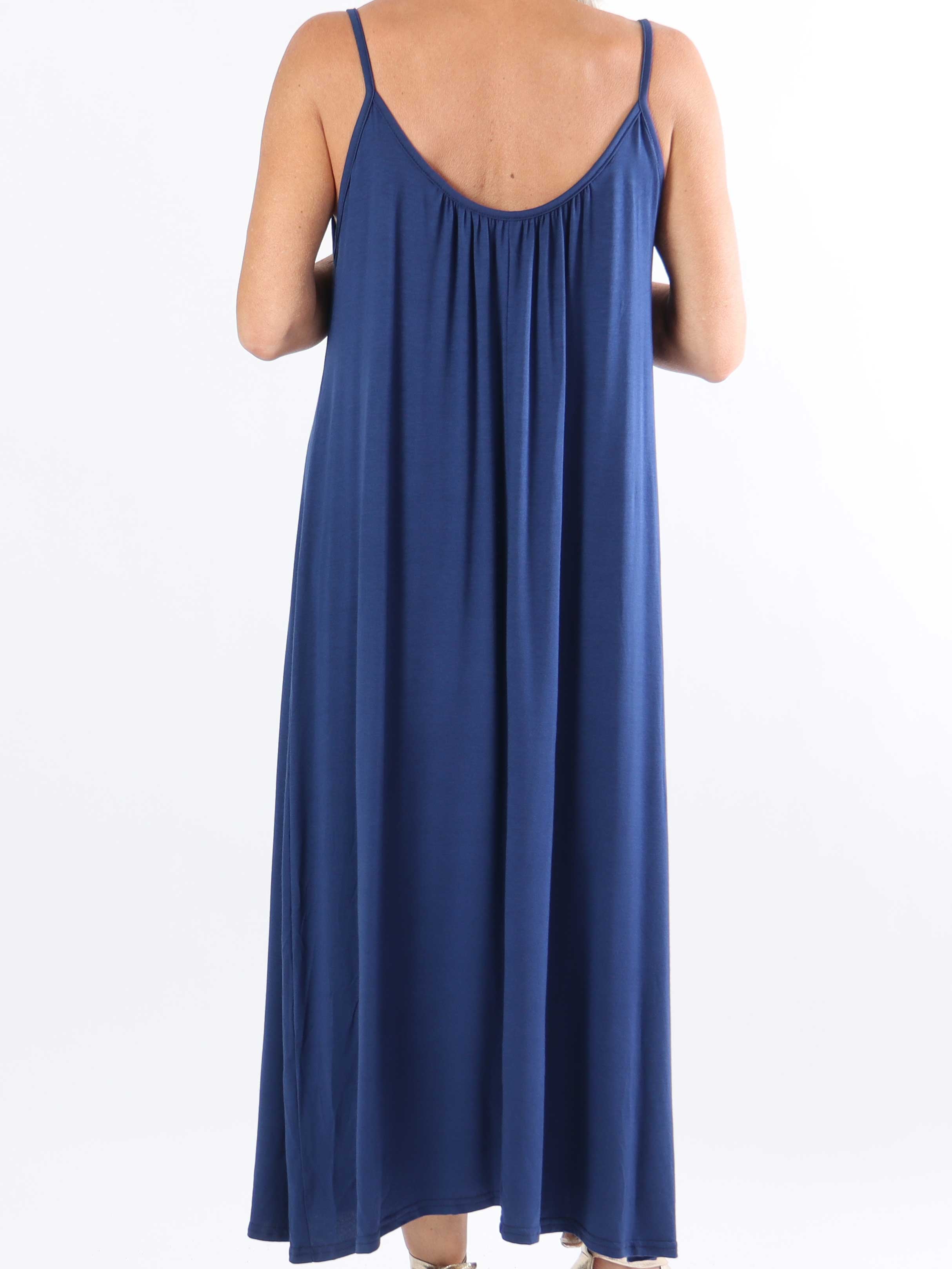 Olivia - Lång plus size-klänning med band i viskos